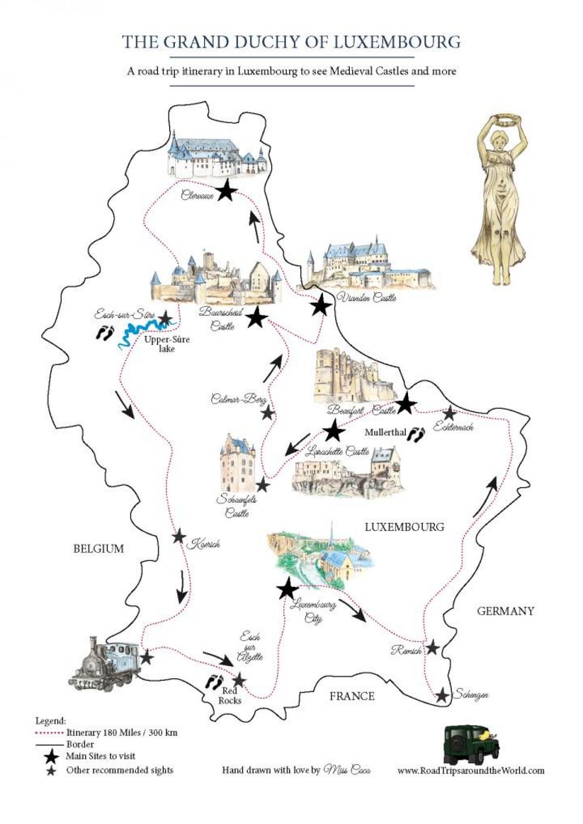 mapa de Luxemburgo castillos