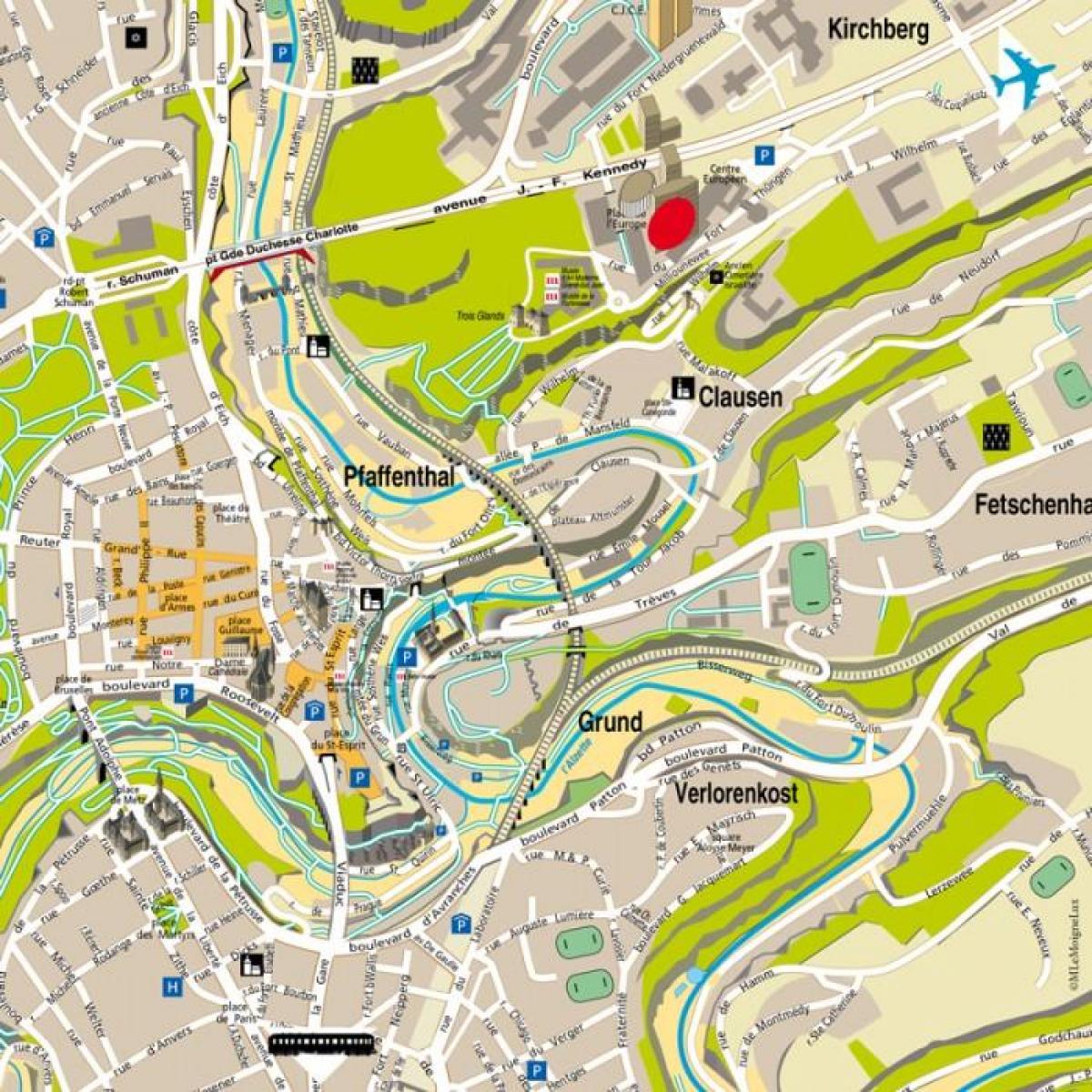 mapa de Luxemburgo calle