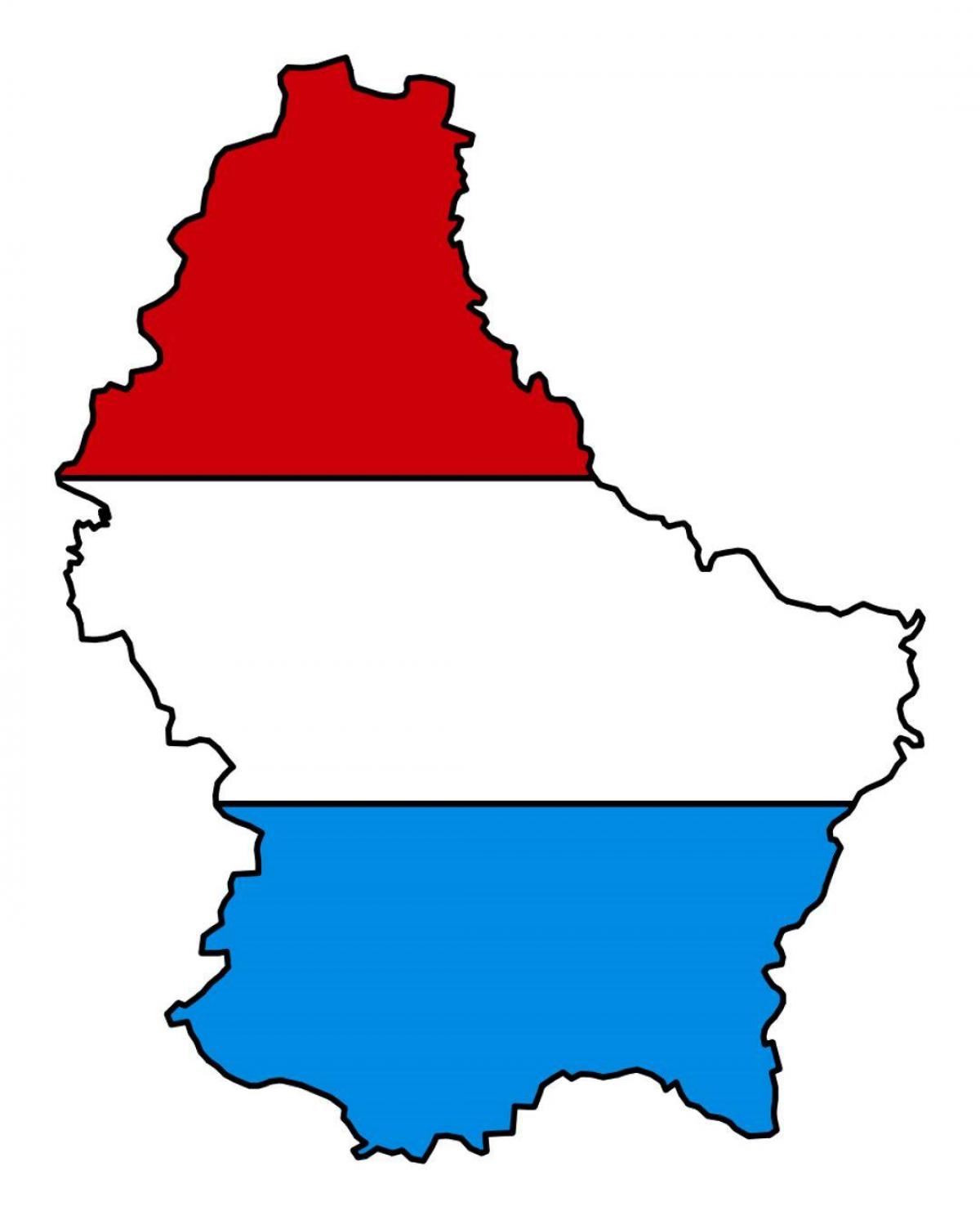 mapa de la bandera de Luxemburgo 
