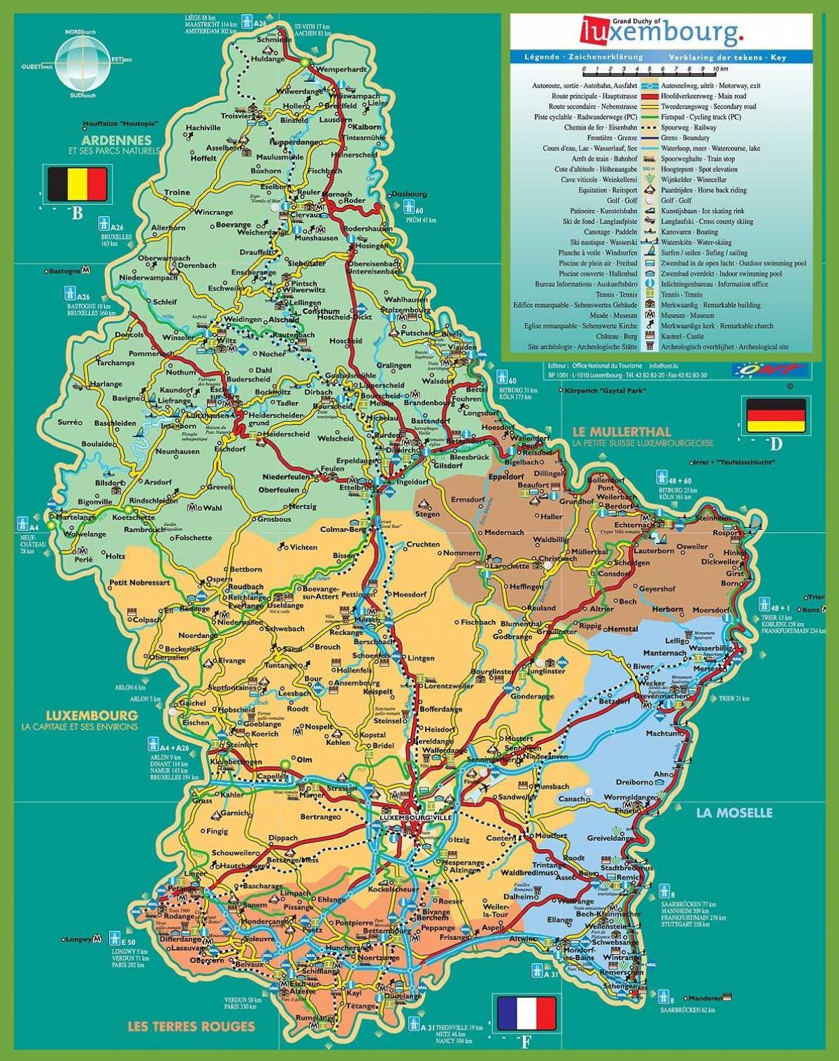 Mapa turístico de la ciudad de luxemburgo
