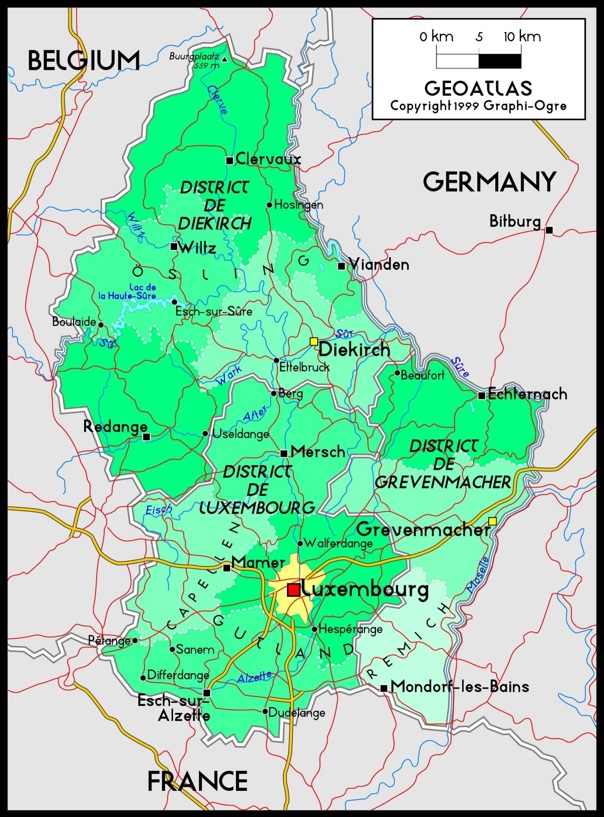 Luxemburgo ubicación en el mapa