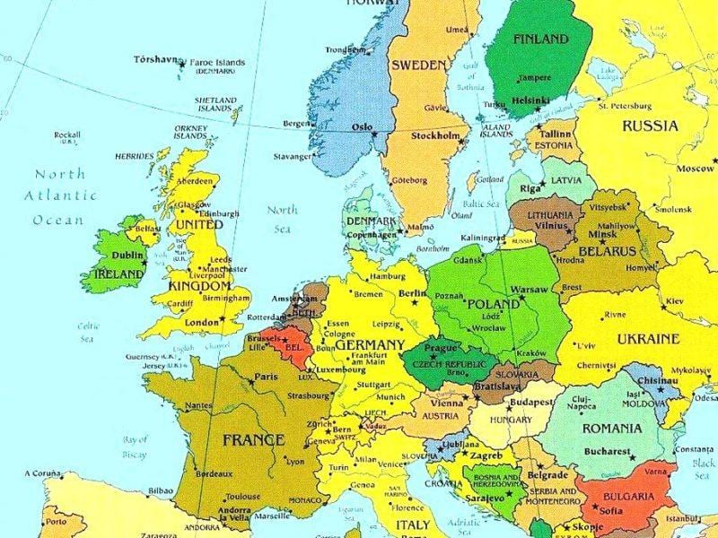mapa de Luxemburgo y los países vecinos