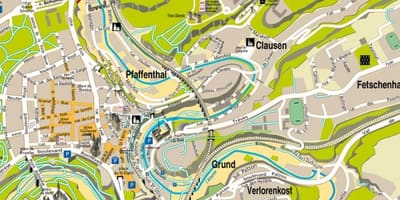 Mapa de Luxemburgo calle